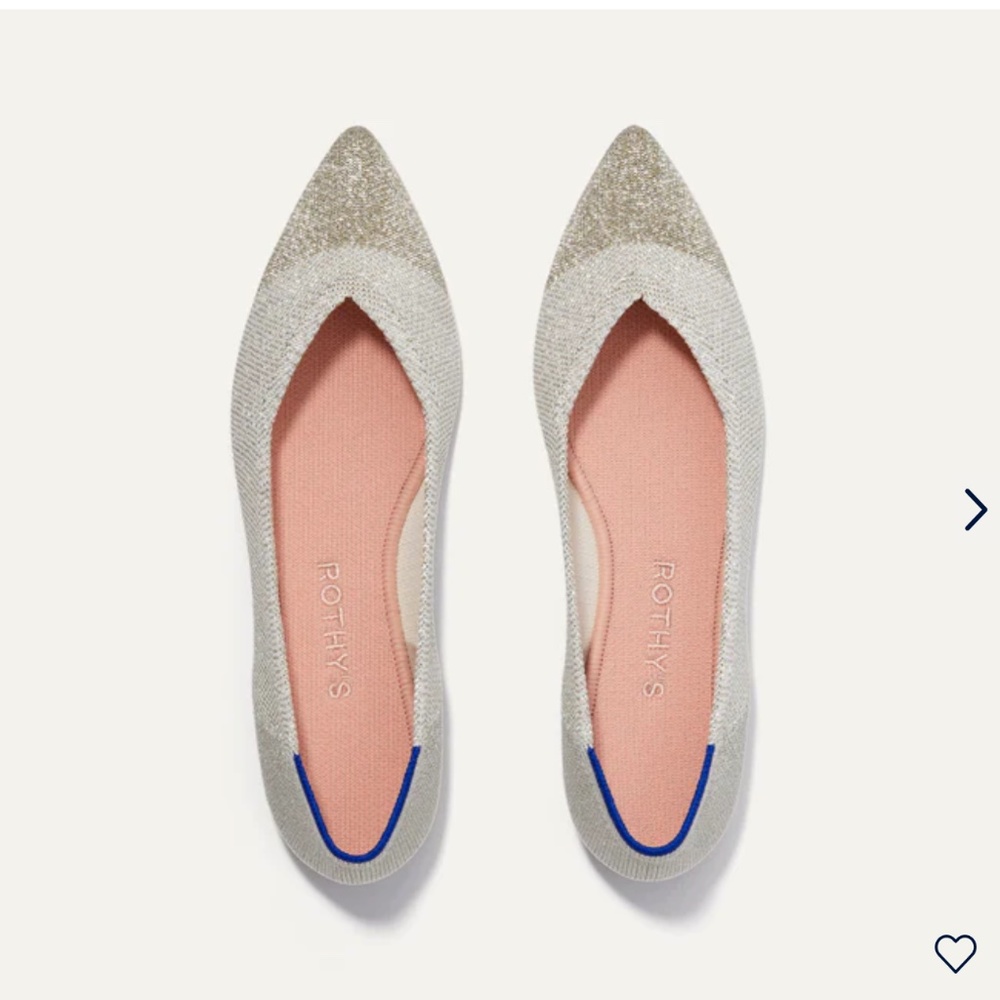 Sz 5.5 Rothys Diamond Metallic Point Flat